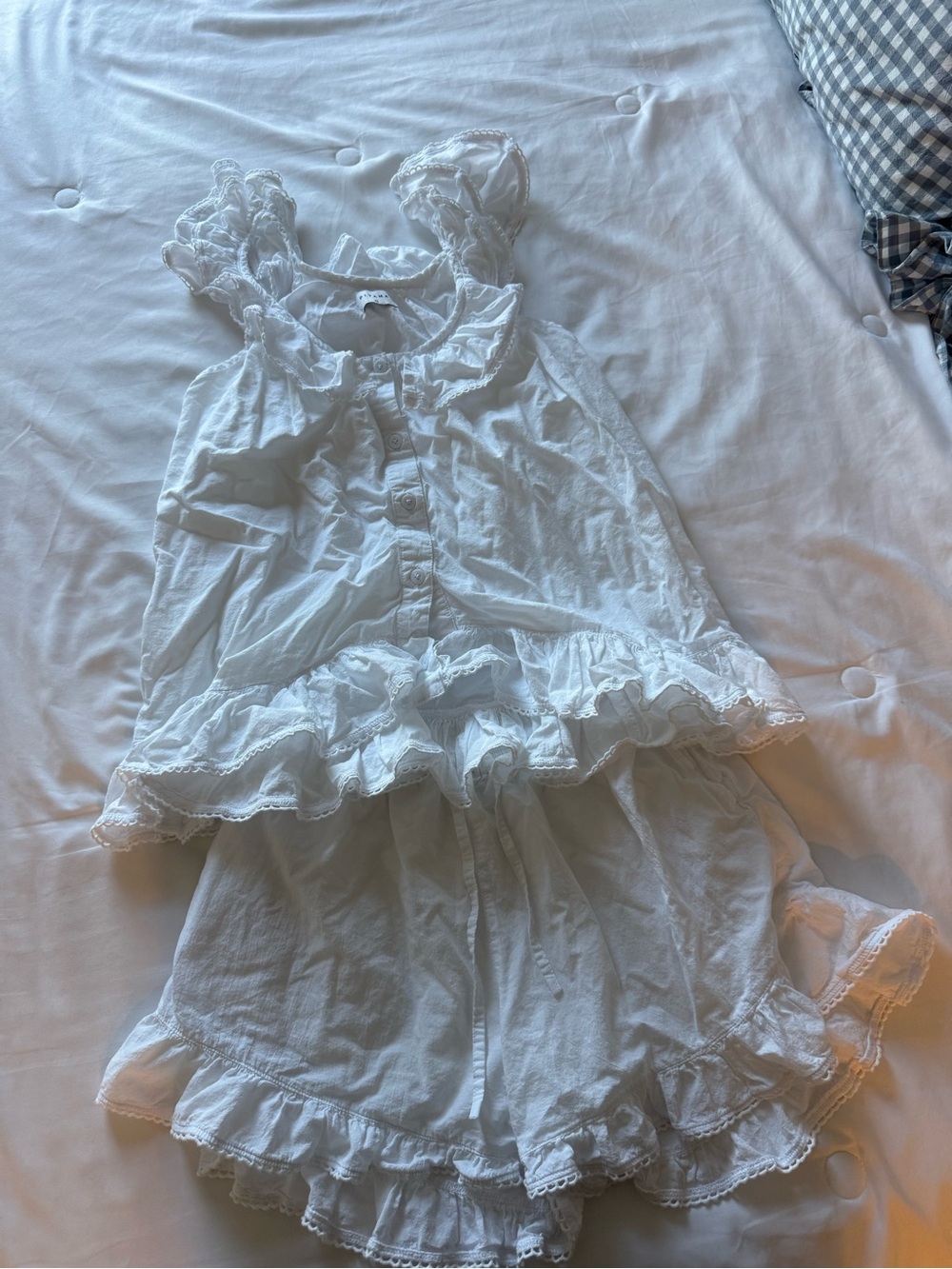 Piyama Romy Sleep Set - White Washed Cotton - Picture 6 of 8